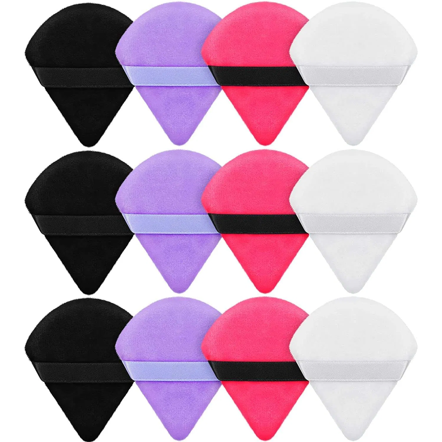 Wholesale 12PCS Triangle Makeup Puff Ultra Soft Powder Puff Makeup Sponge Loose Mineral Powder Wet Dry Triangle Powder Puff