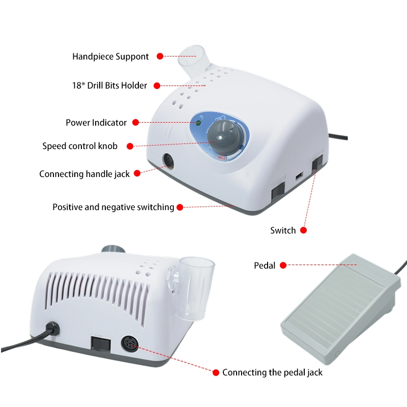 Original Korea Strong 210 Dental Lab Micromotor Nail Drill Machine for Polishing