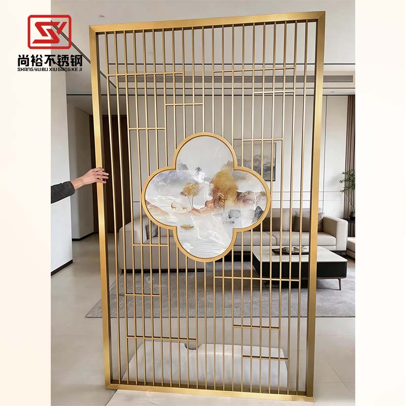 Hotel Lobby Stainless Steel Panel Screen Living Rooms Partition