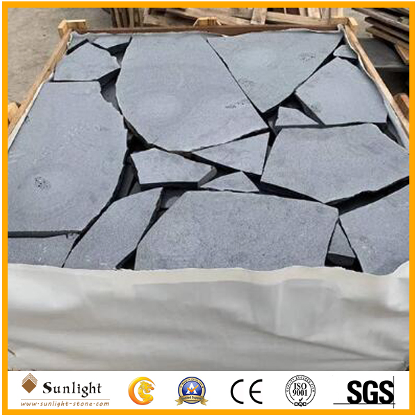 Natural Stone Irregular Black/Yellow/Grey Slate/Basalt Flagstone for Outdoor Paving