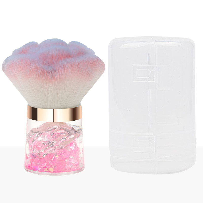 Transparent Handle Nail Dust Cleaning Brush Cleaning Magic Mirror Powder Nail Brush