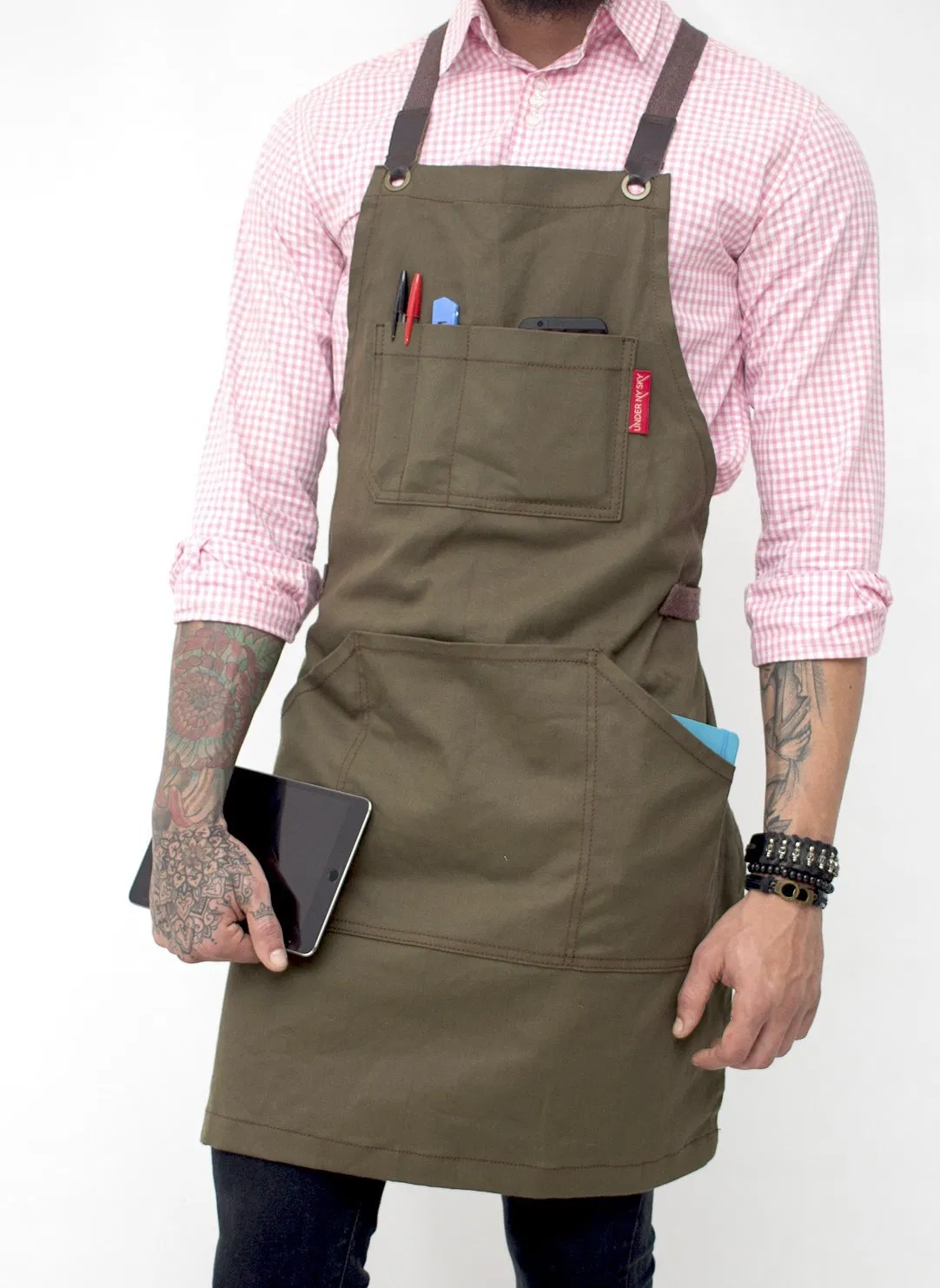 Custom Men's Essential Adjustable Twill Apron for Women