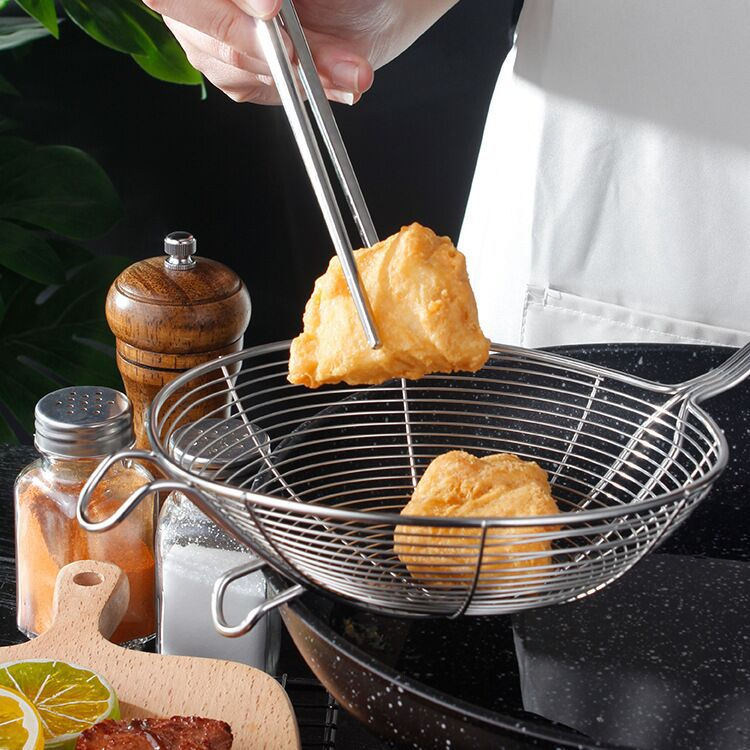 Stainless Steel Fine Mesh Oil Nest Leak Flour Sieve Kitchen Food Tea Coffee Powder Juice Colander Filter Baking Tool Strainer