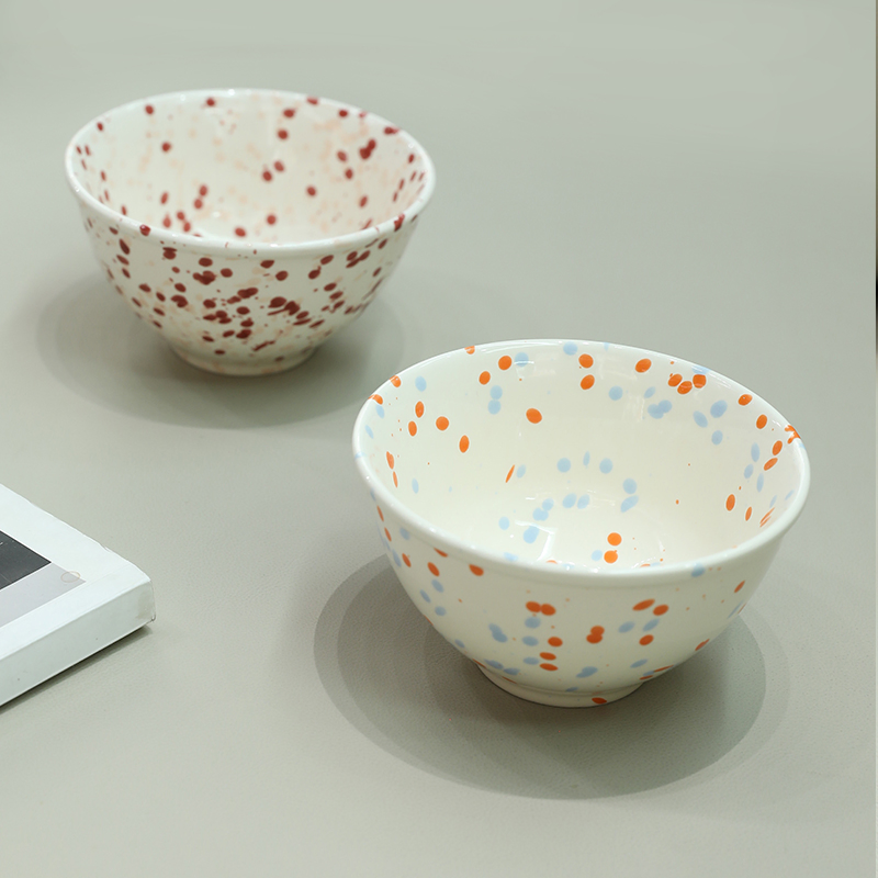Stylish Speckled Ceramic Dining Bowl for Rice and Fresh Fruits