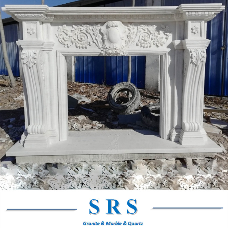 Hot Sellingcarving Luxury Indoor Villa Marble Fireplace Mantels