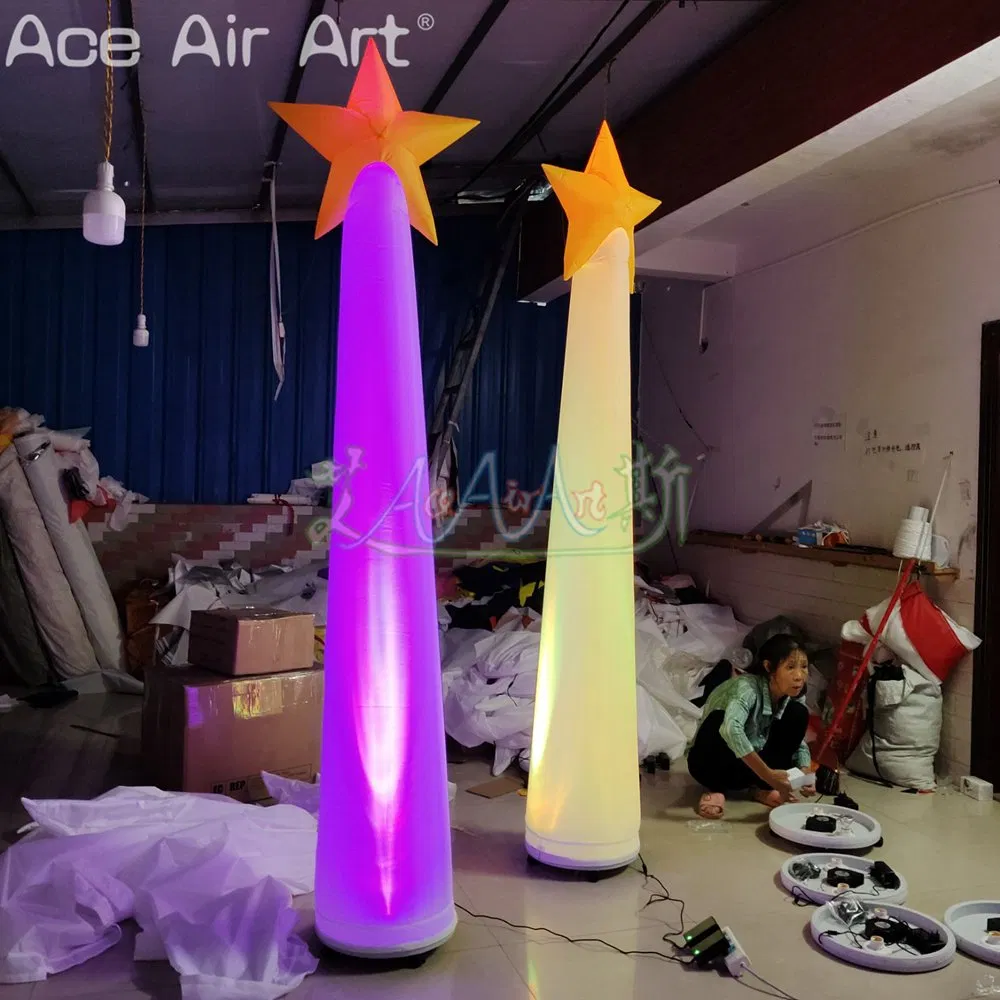 Inflatable Lucky Star with Lighting Pillar with Star for Magic Show/Party Decor