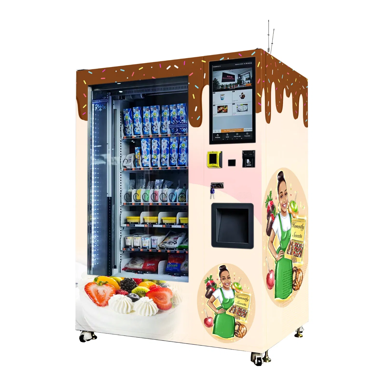 24 Hour Self-Service Smart Fully Automatic Ice Cream Vending Machine with Elevator