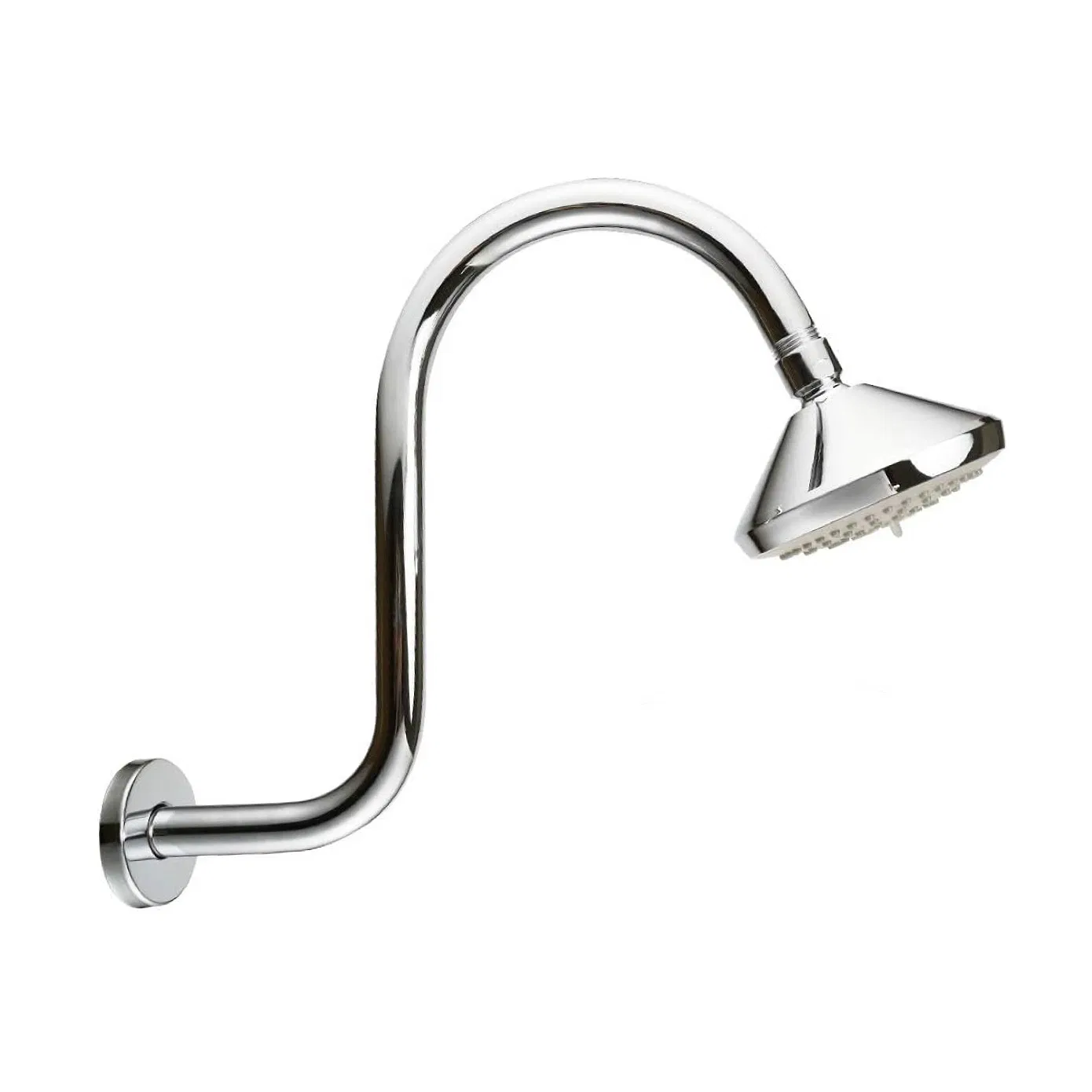 Round/Square Wall Mounted Stainless Steel Chrome Rain Shower Arm S Shape Shower Rod