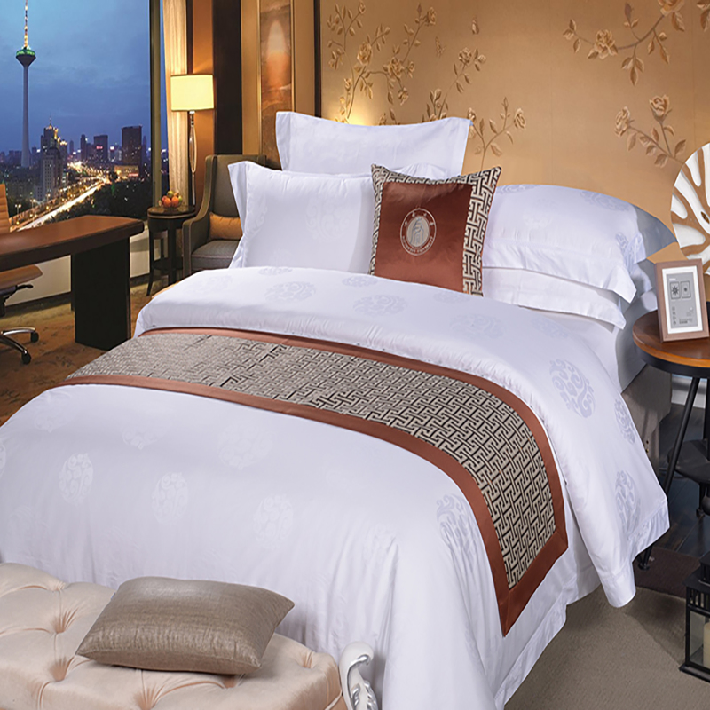 Luxury Hotel Decoration 100% Cotton Bed Runner Bed Sheet