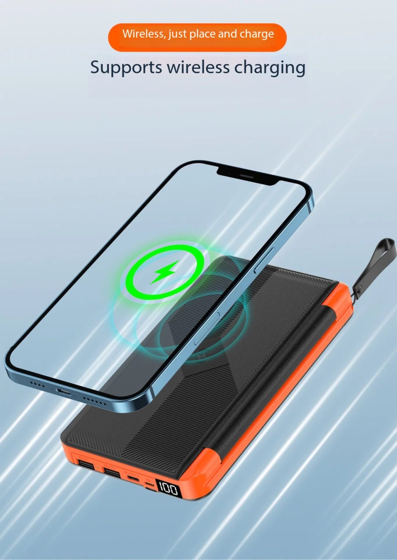 Multi Functional Folding Solar Power Bank 20000mAh Ultra Large Capacity Portable Power Bank for Outdoor Camping