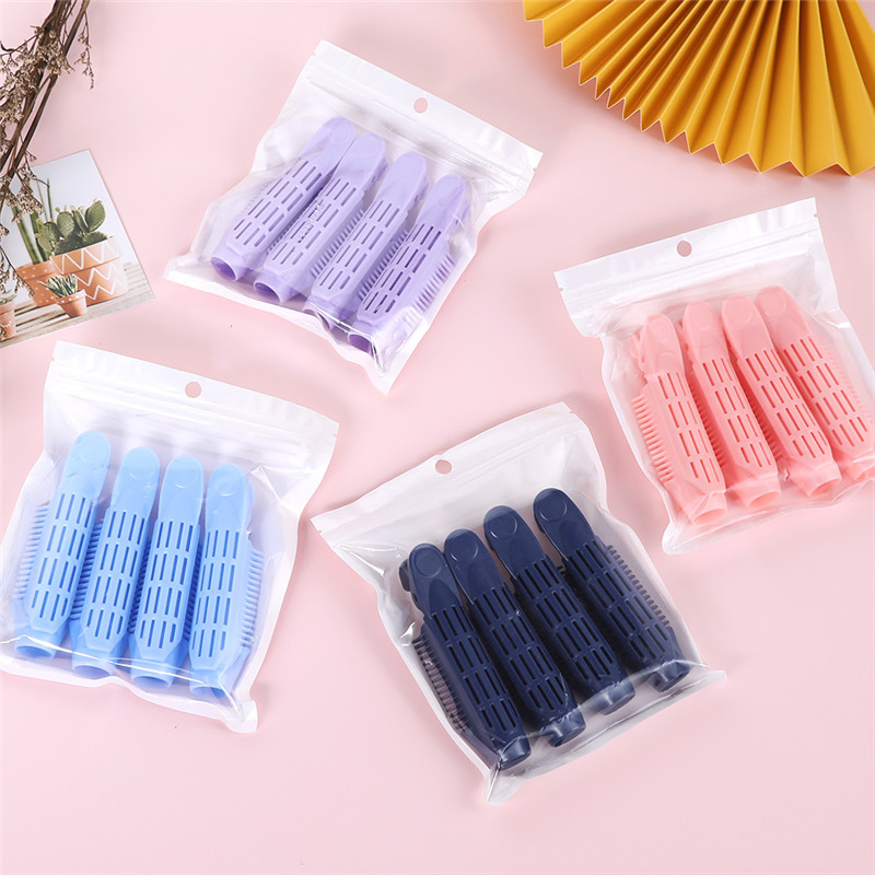 4PCS Natural Fluffy Hair Clip Curly Hair Plastic Self Grip Volume Hair Root Fluffy Clip Bangs Hair Styling Clip Hair Accessories