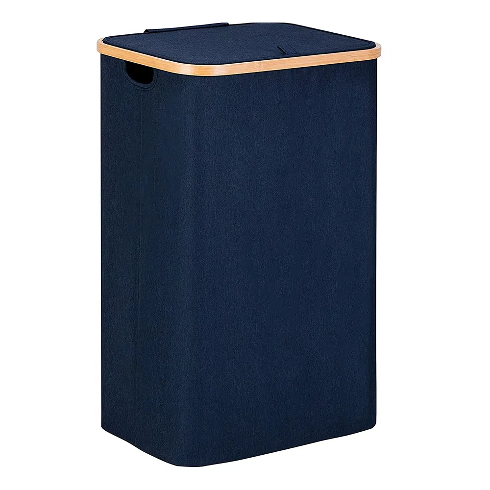 Premium Handmade Bamboo Laundry Basket with Lid, Foldable for Home Use