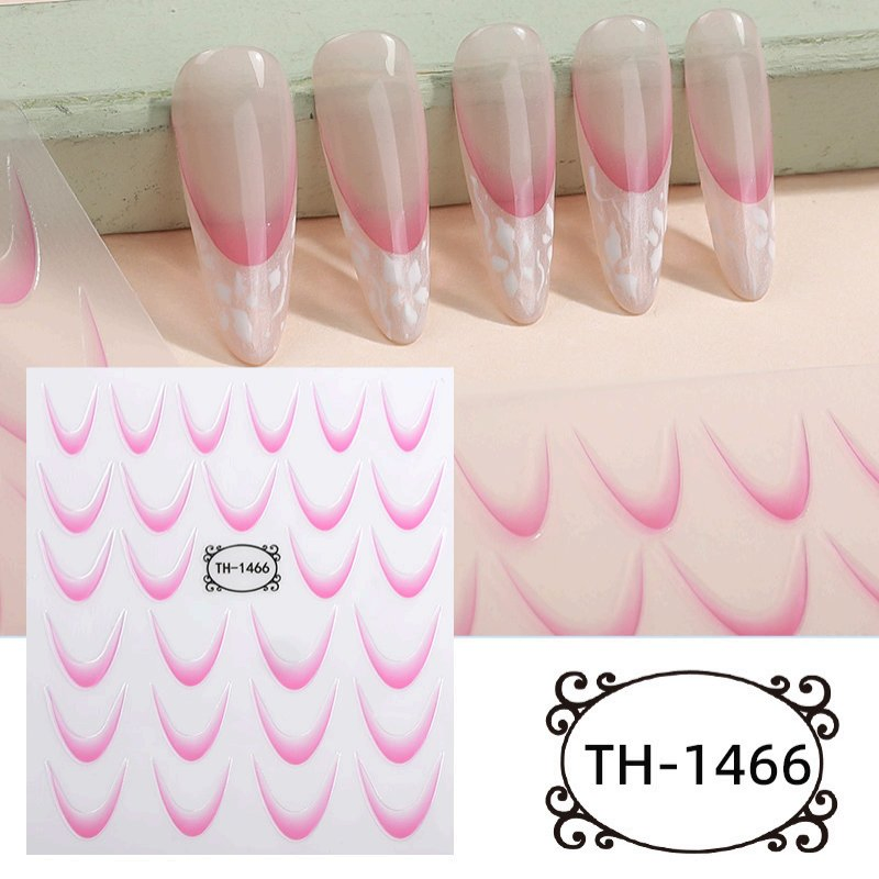 Vibrant Gradient French Nail Art Sticker DIY Kit