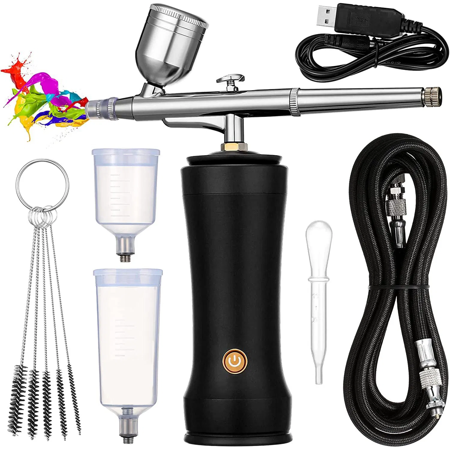 Wholesale Barber Tattoos Airbrush Kit Portable USB Rechargeable Hair Nail Paint Makeup Spray Gun Cordless Compressor Airbrush