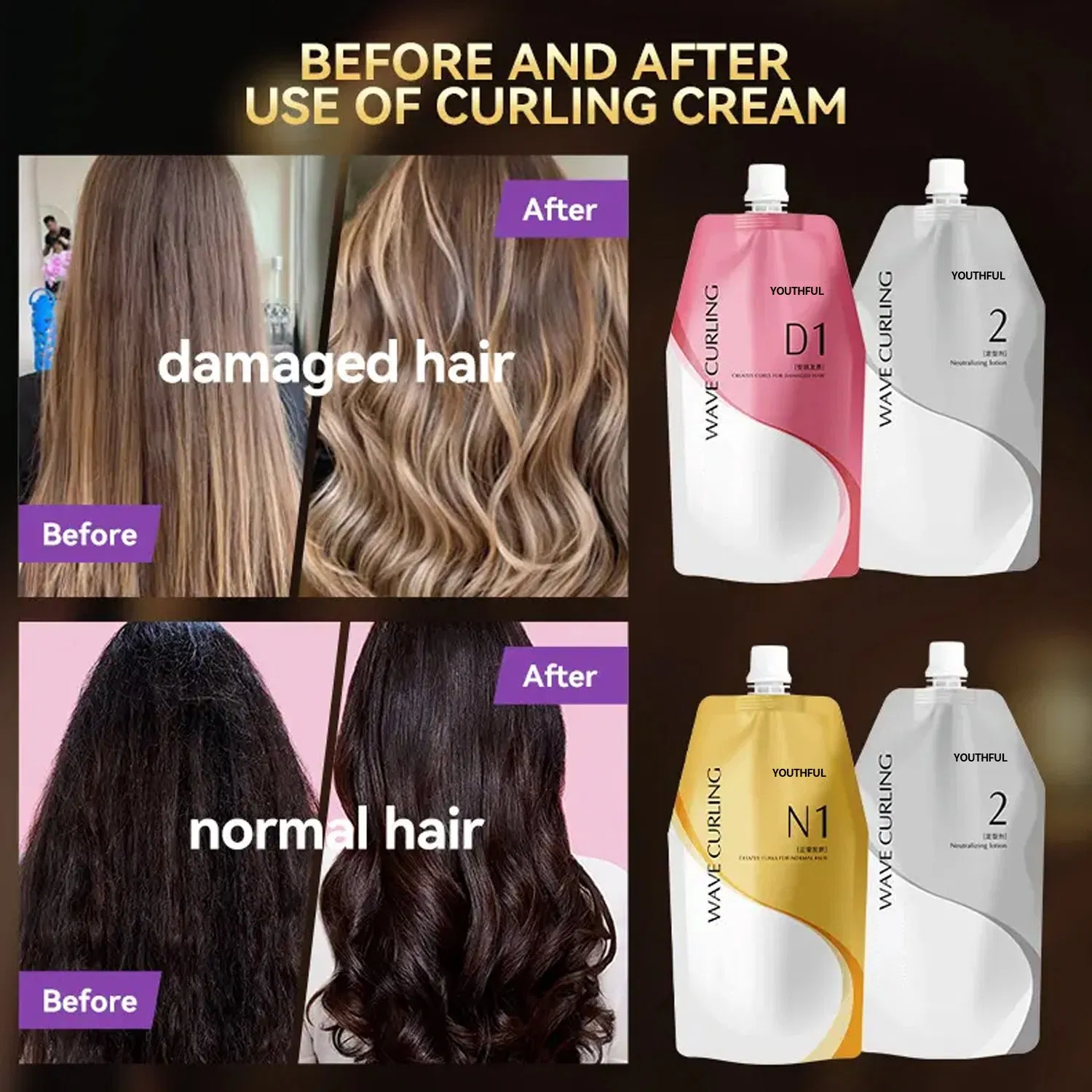 Professional Salon Low Ammonia Permanent Shiny Straightening Cream