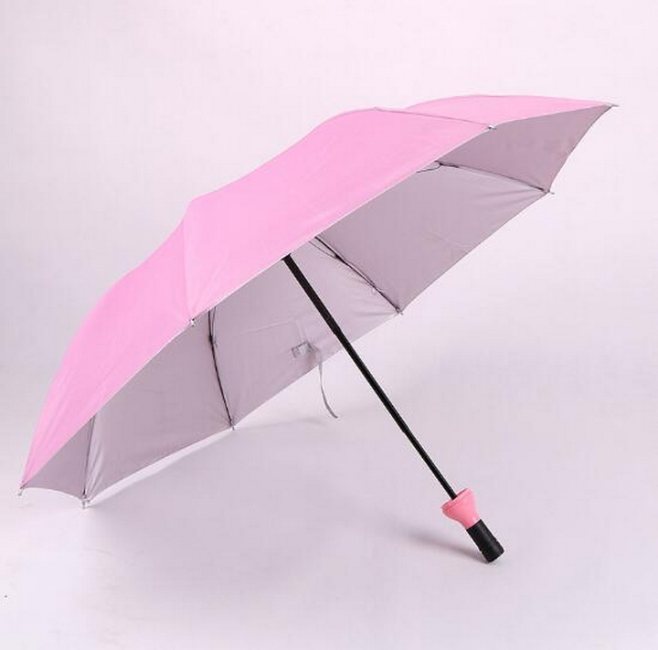 Рекламный зонт-трость тройного сложения в виде бутылки