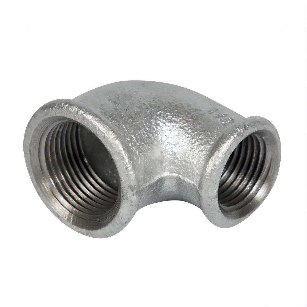 Malleable Iron Pipe Fittings Beaded Edge Galvanized Reducing 90 Degree Elbow