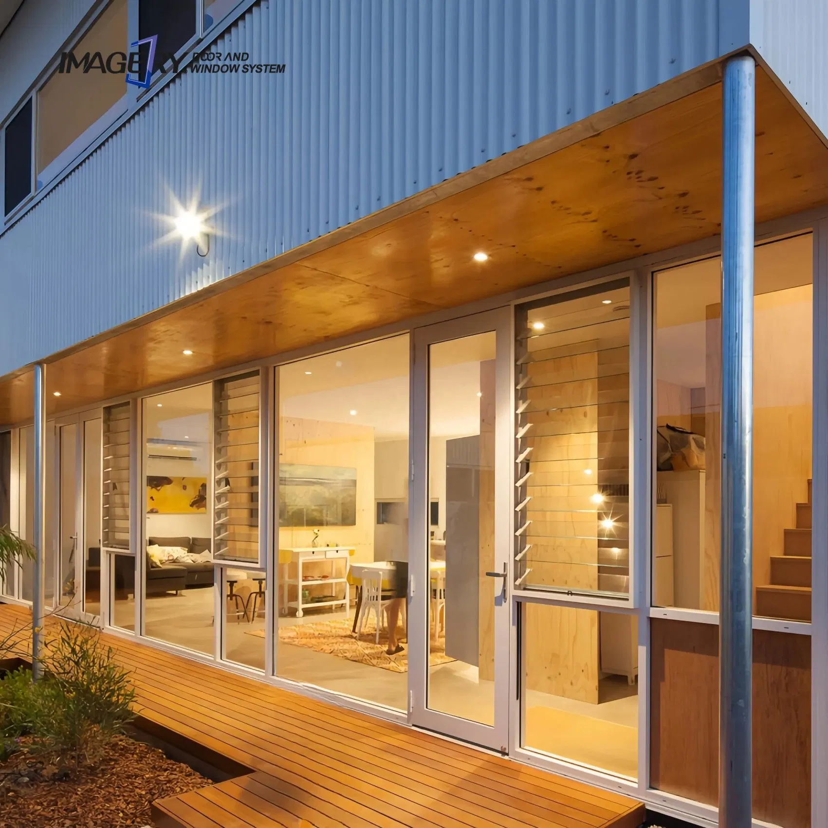 New Design Waterproof Powder Coated Vertical Jalousie Glass Aluminum Frame Louver Shutter Window