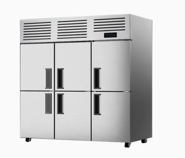 Commercial Six-Door Stainless Steel Upright Refrigerator