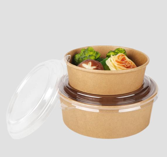 Customize Print Logo Take Away Takeout Paper Bowl Disposable Paper Soup Bowl for Snack Kraft Paper Bowl for Food