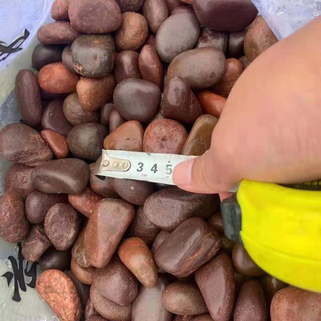 Red Natural River Pebbles Garden Decoration Red Polished Stone Pebble