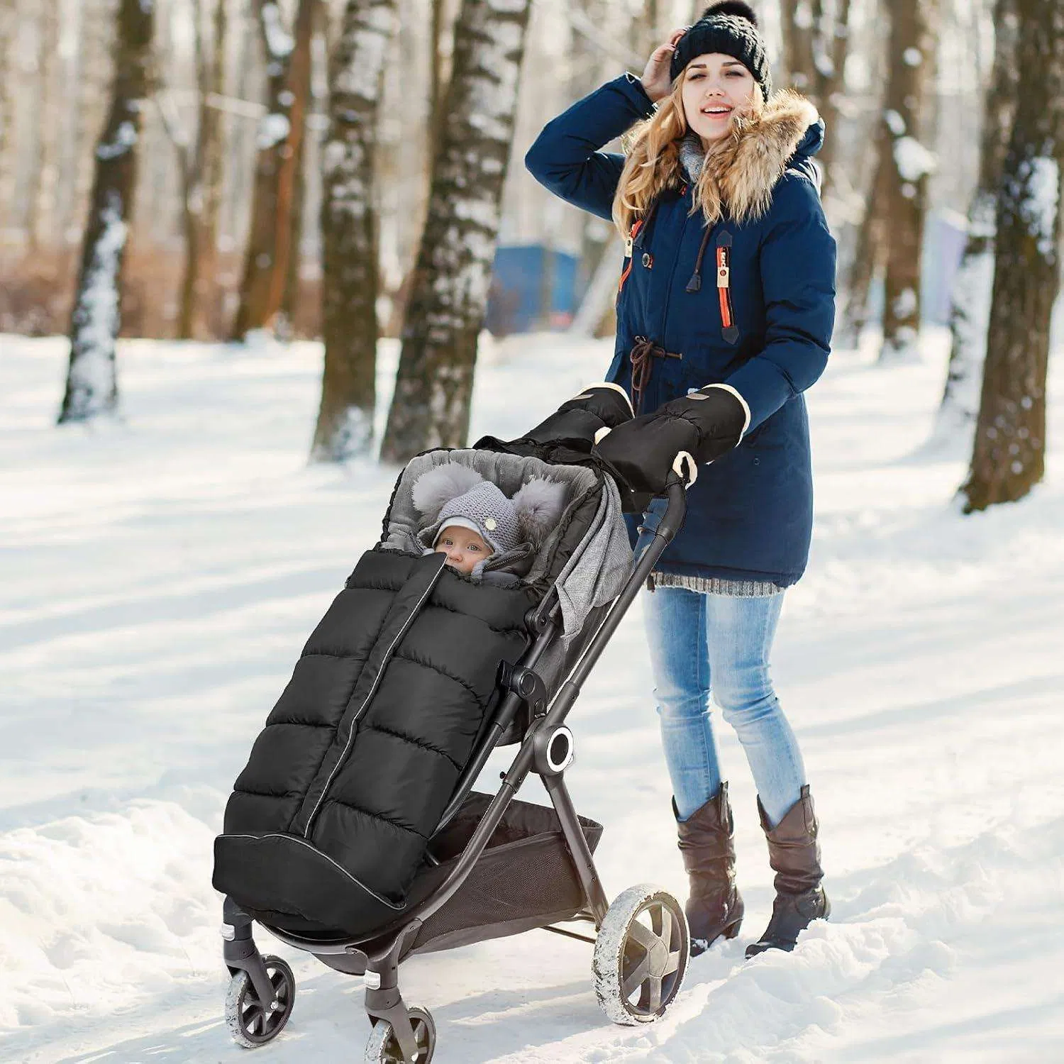 Winter Warm Baby Bunting Bag Water-Repellent Stroller Sleeping Bag Cold Weather