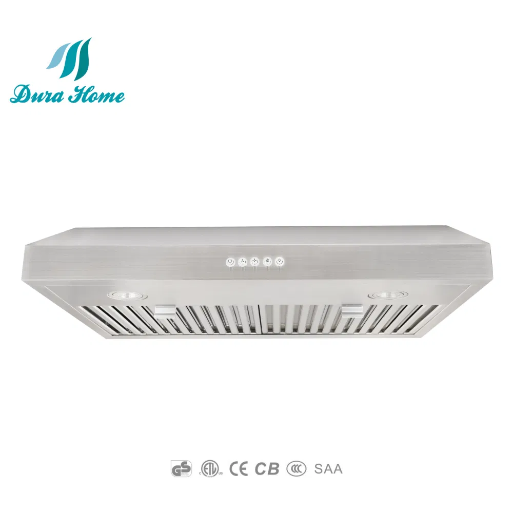 Sleek Black Kitchen Range Hood, 55dB Noise Level, 900 Cfm Power