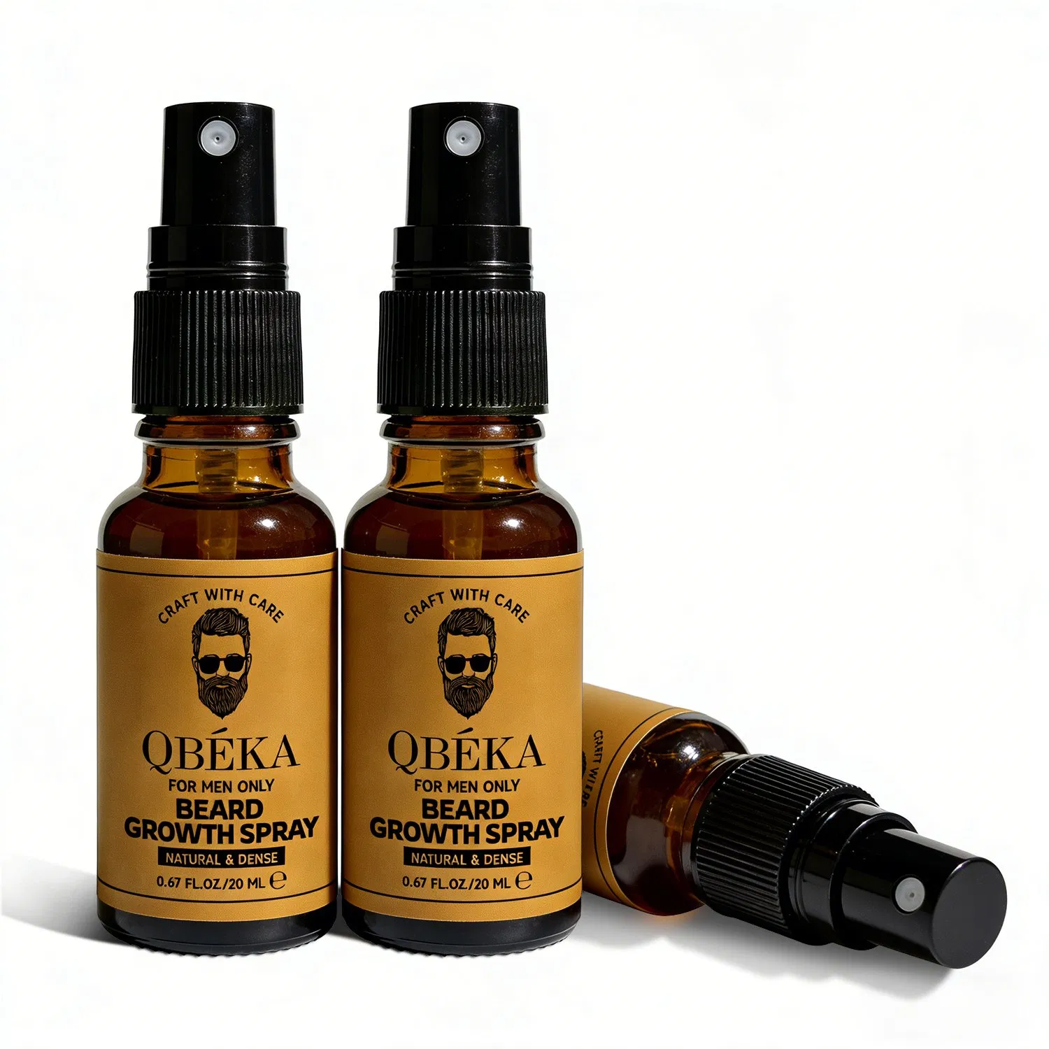 Qbeka Beard Growth Spray for Men Facial Hair Enhancer Beard Care Fast-Absorbing Non-Greasy Root Strengthening Thicker Beard Home Travel Size