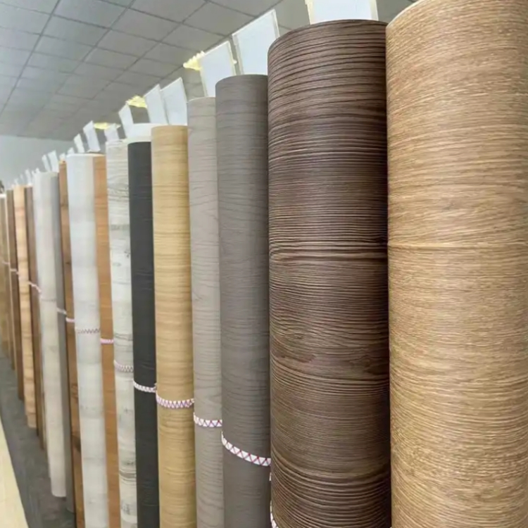 High Quality Texture Wood Grain Vacuum Pressed PVC Films Furniture Composite Film PVC Furniture Design Film