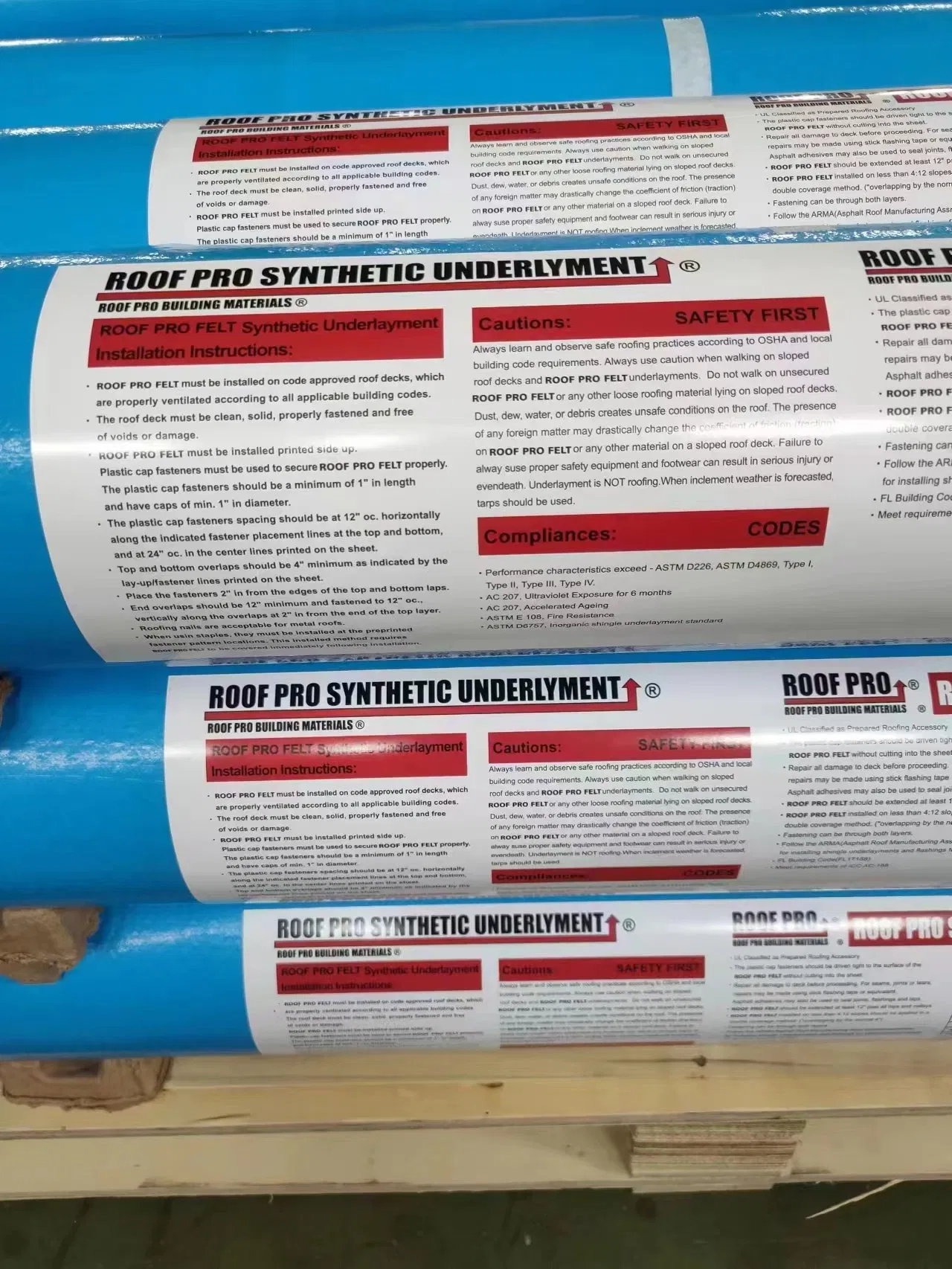Us Market Standard Synthetic Roofing Underlayment