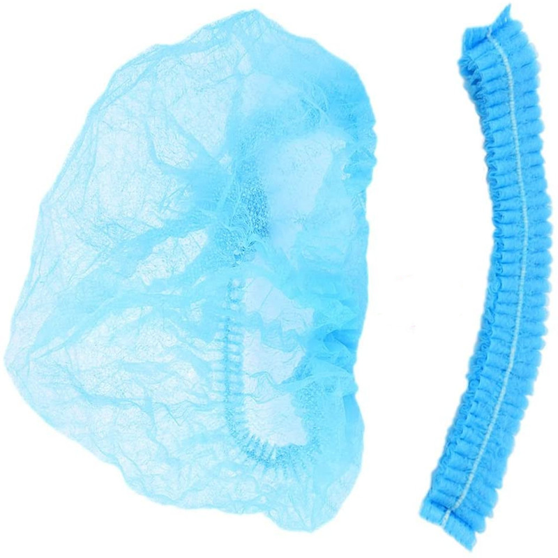 Non-Woven Hair Clip Net Working Nurse Ponytail Mob Cap Disposable Medical Scrub Bouffant Cap with Elastic for Doctor/Surgeon/Nurse/Worker