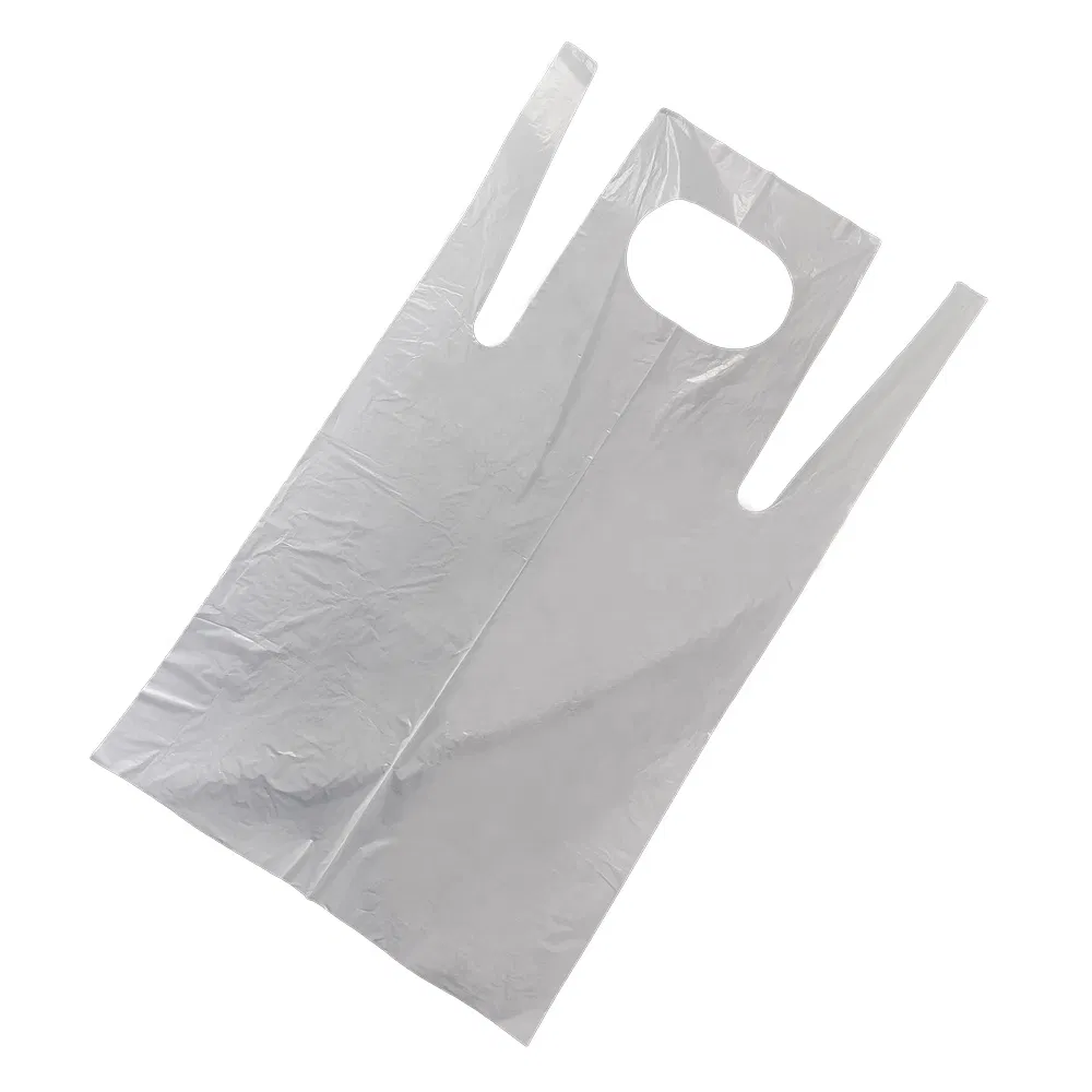 Blue and White Disposable PE Aprons Cleaning Aprons