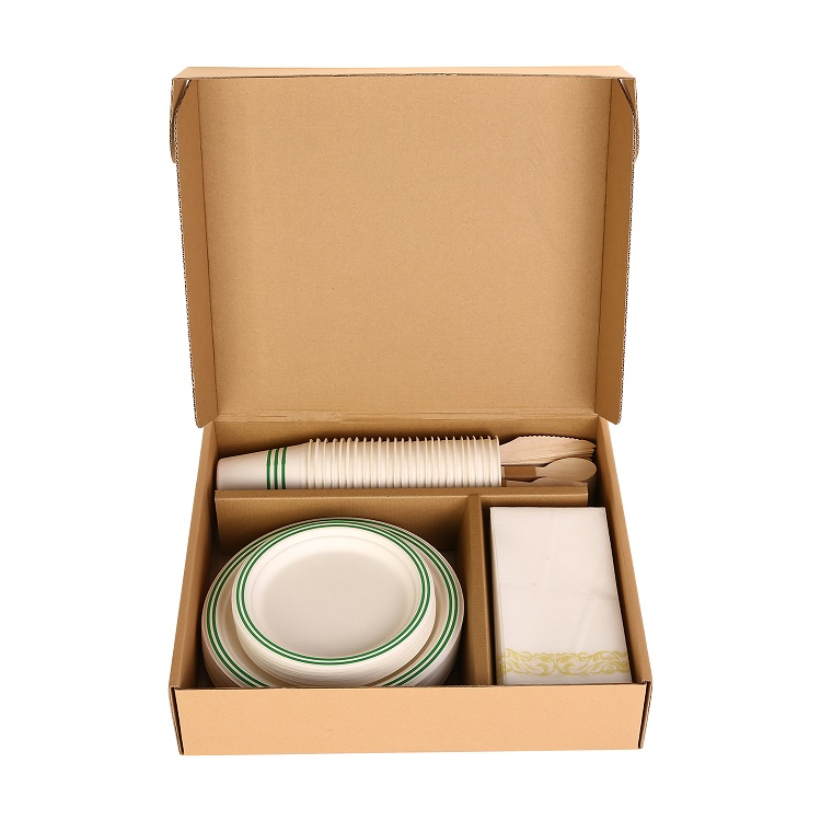 25-Guest Disposable Royal Dinner Set, Party Supplies Dressing Tableware Set