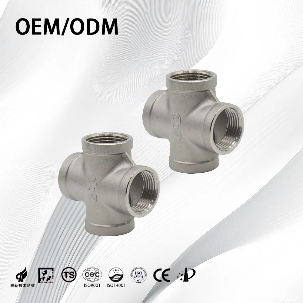 High Pressure Industries Customize ASME B16.9 Threaded Equal Stainless Steel Cross for Industry