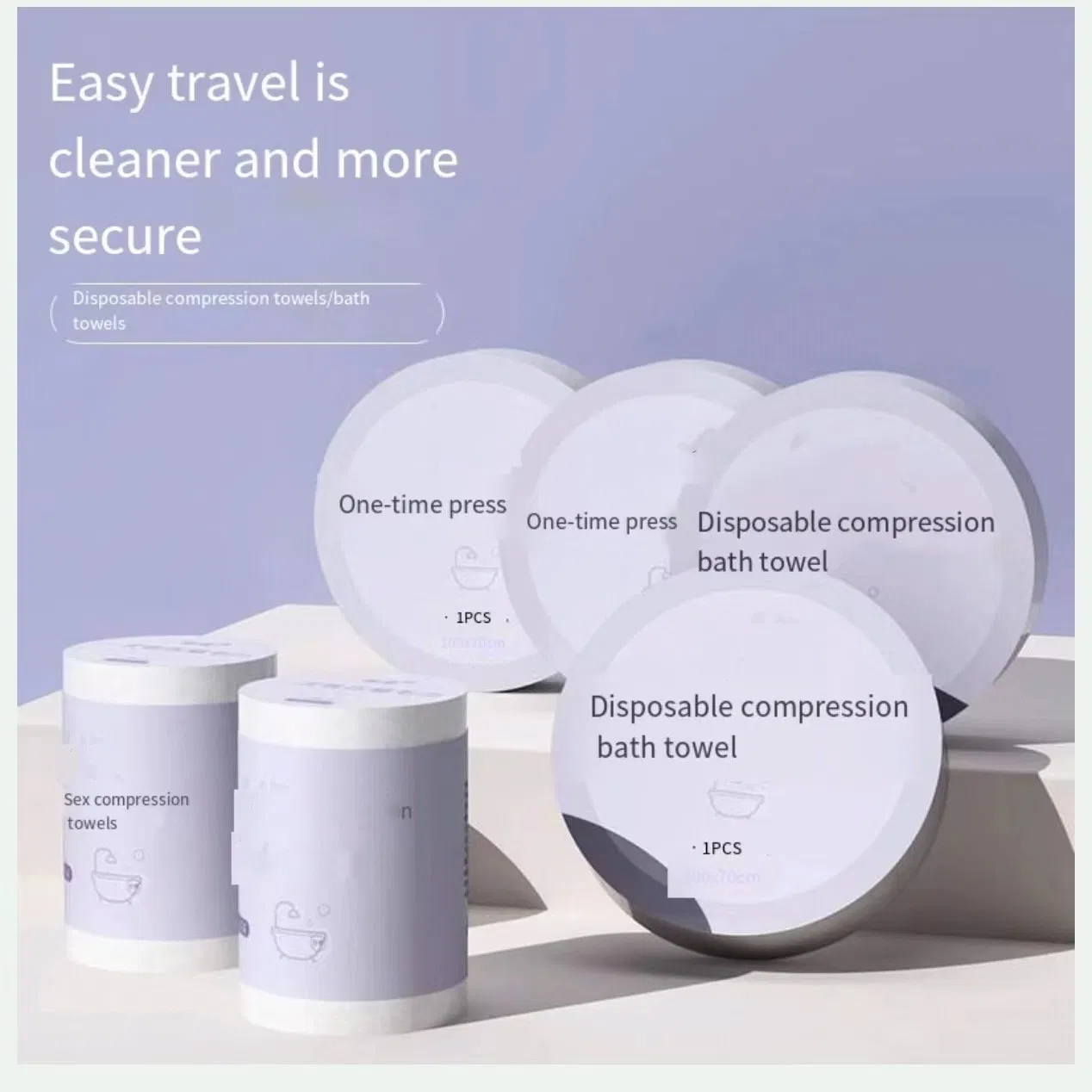 OEM Custom Size Disposable Magic Coin Hotel Wholesale Compressed Bath Towel