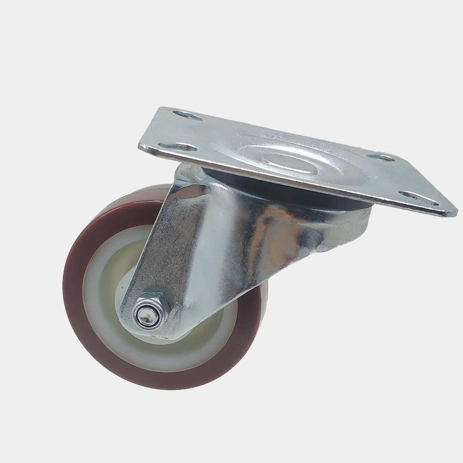 80/100/125/160 mm Europe Medium PU Nylon Center Top Plate Swivel 3.0mm Fork Thickness Caster Wheel