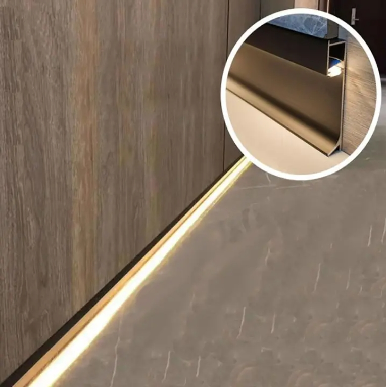 Hot Selling Cabinets Kitchens Metal Linear Aluminum Side Walls Embedded Skirting Boards LED Circuit Boards Line Lights