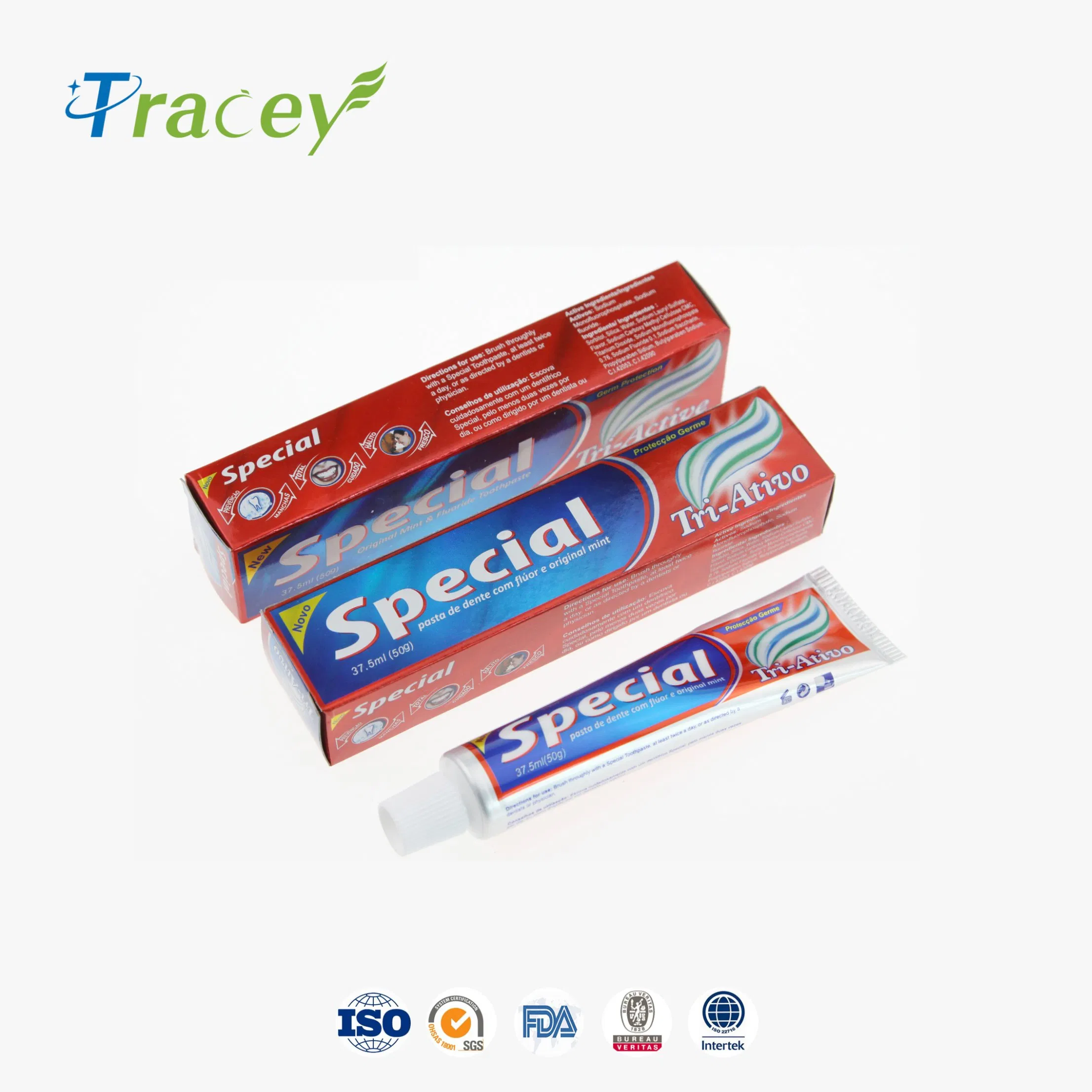 Green Gel Color Triple Color Toothpaste Herbal Green Mint Pasta Dental Dentifrice Factory