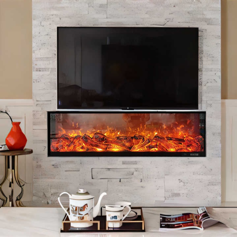 Indoor Flame Effect Decorative Home Appliance 3 Sided Electric Fireplace