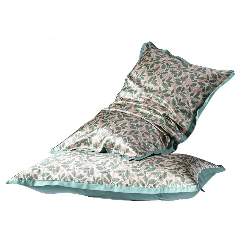 Custom Printed Pure Silk Pillowcase Double-Sided Contrast Silk Pillowcase