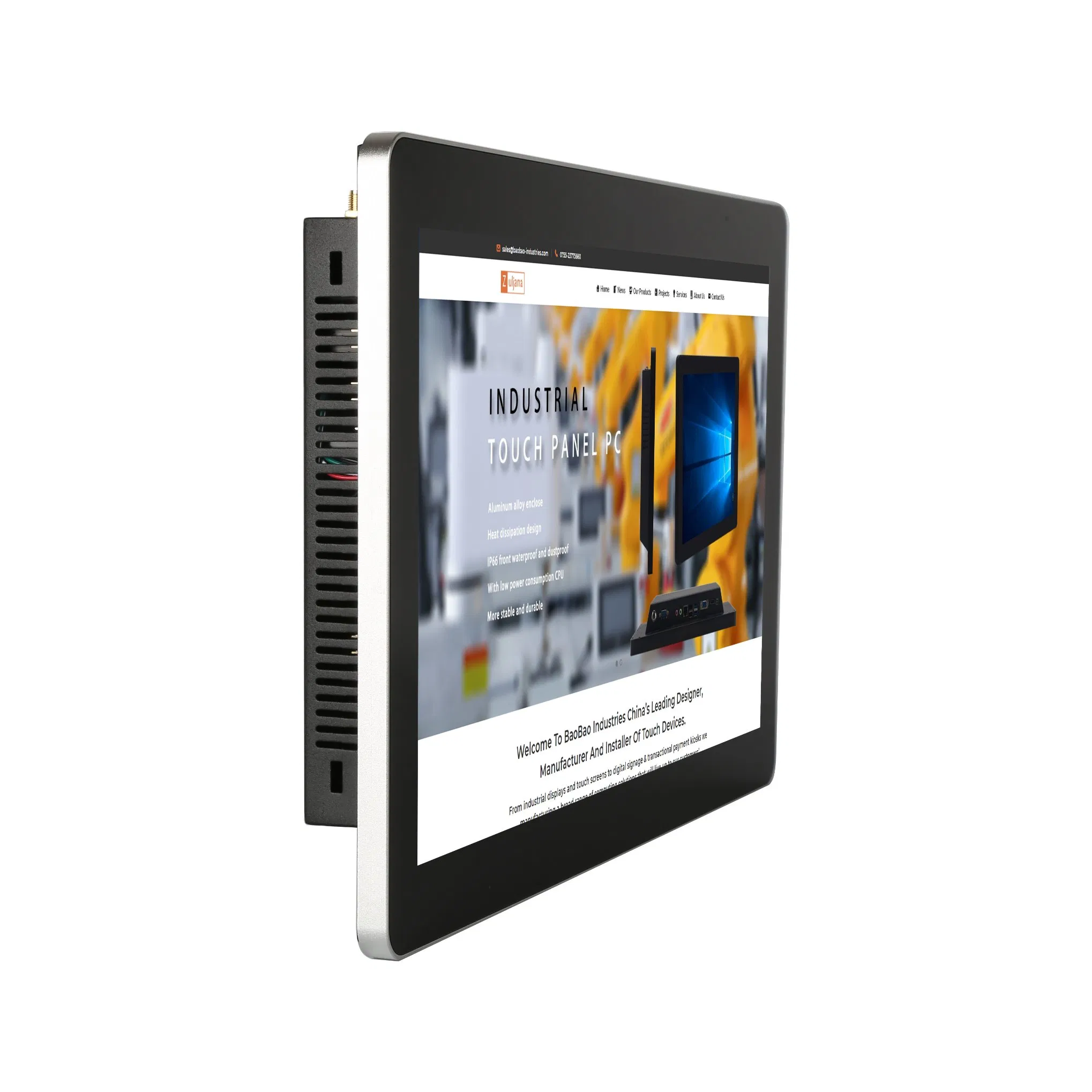 All in One Desktop Computer Touchscreen Core I7 Industrial Fanless Dustproof Panel PC with RS232 RS485 USB Ports