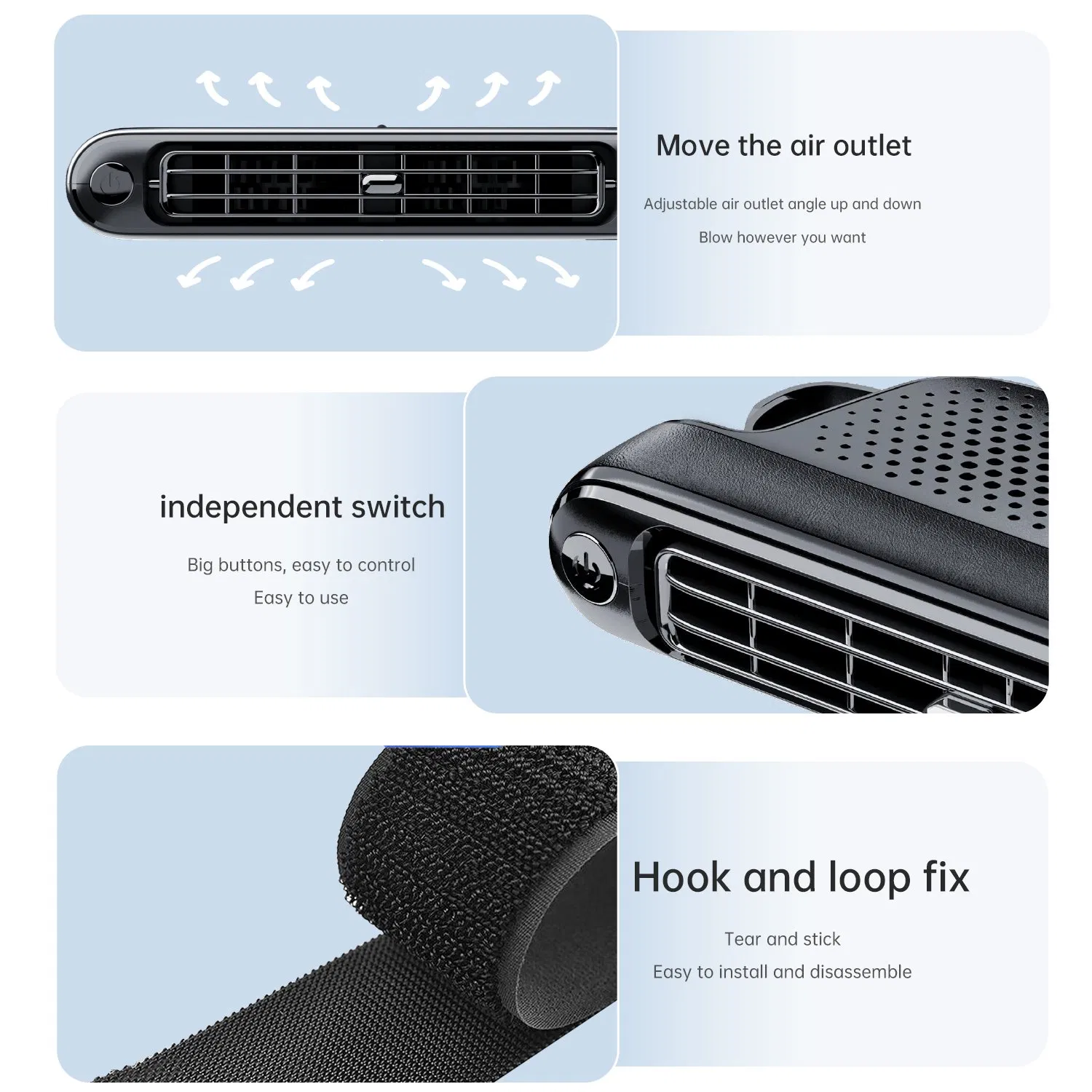 2025 Best-Selling Car Seat Fan with Three-Speed Adjustable Large Wind USB Fan