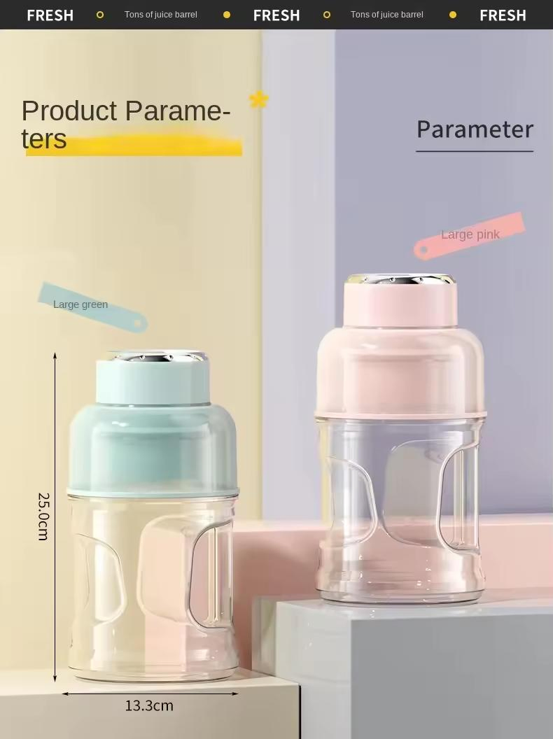 Electric Juicer Portable Bottle Mixer Fruit Juicer Cup Blender USB Charging Orange Lemon Blender