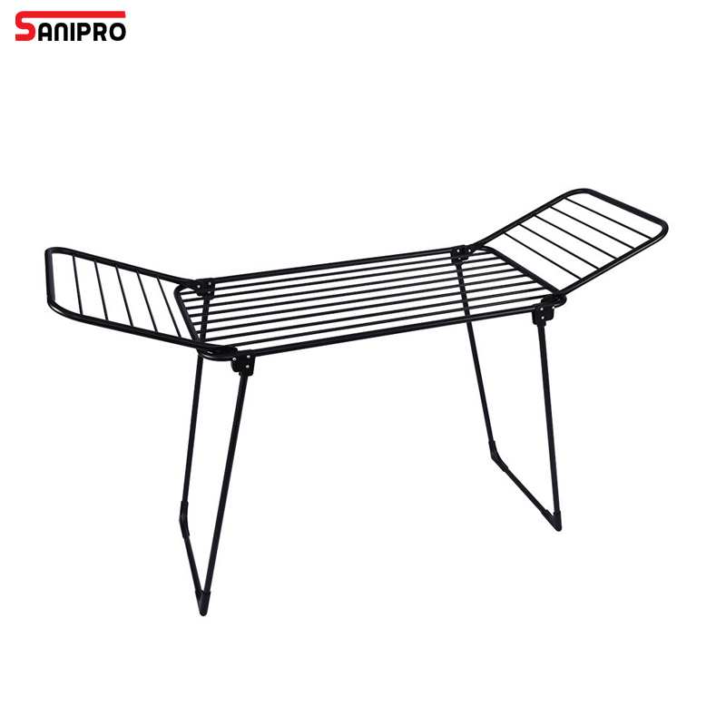 Sanipro Black Foldable Indoor Baby Clothes Drying Rack Wing-Shaped Multi-Functional Balcony Collapsible Laundry Hanger Dryer