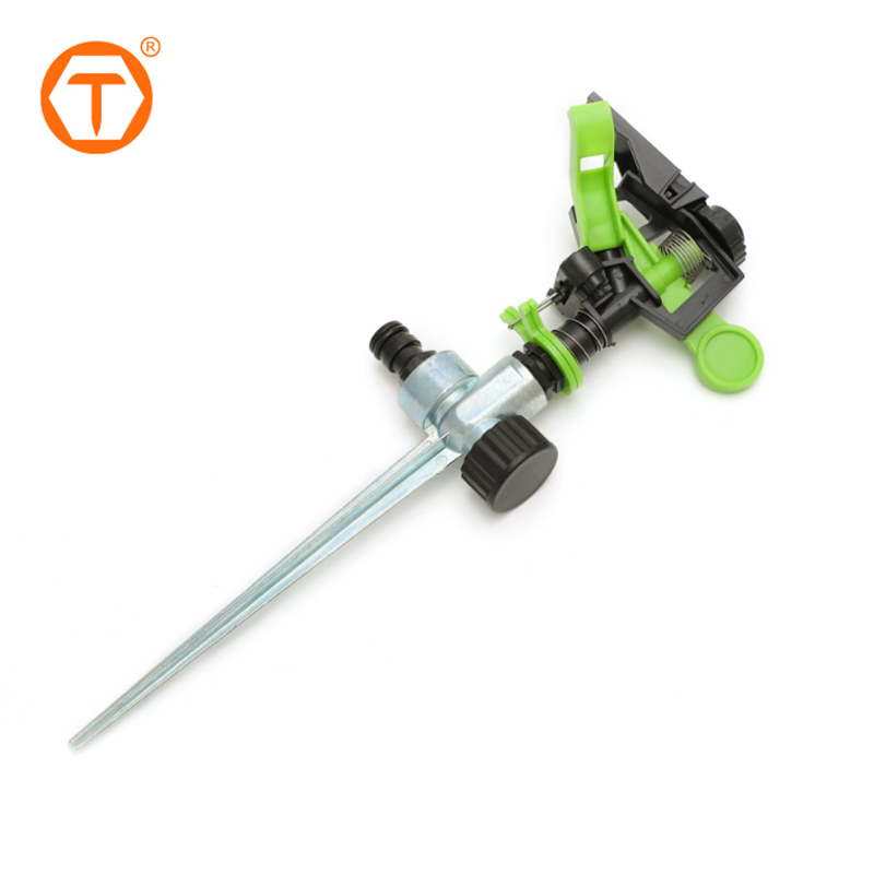 Metal Spike Adjustable Pulsating Impulse Water Impact Sprinkler with Spike for Lawn