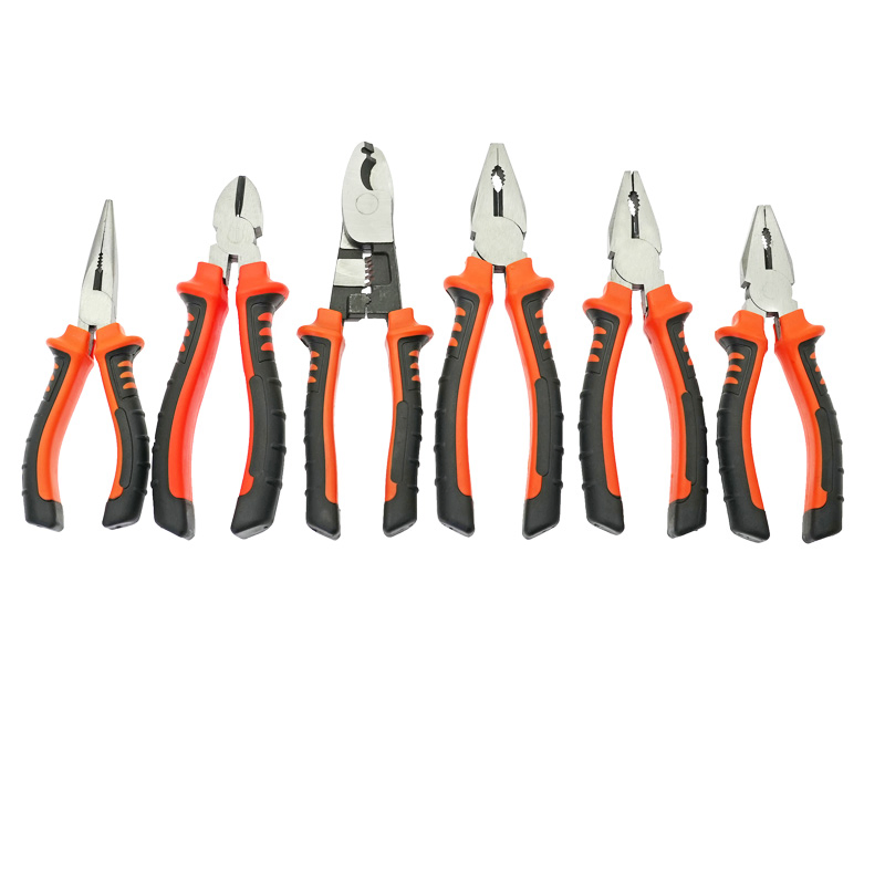High End Multifunctional Half-Round Jaws 200mm Carbon Steel Straight Tip Pliers Hand Tool Kits
