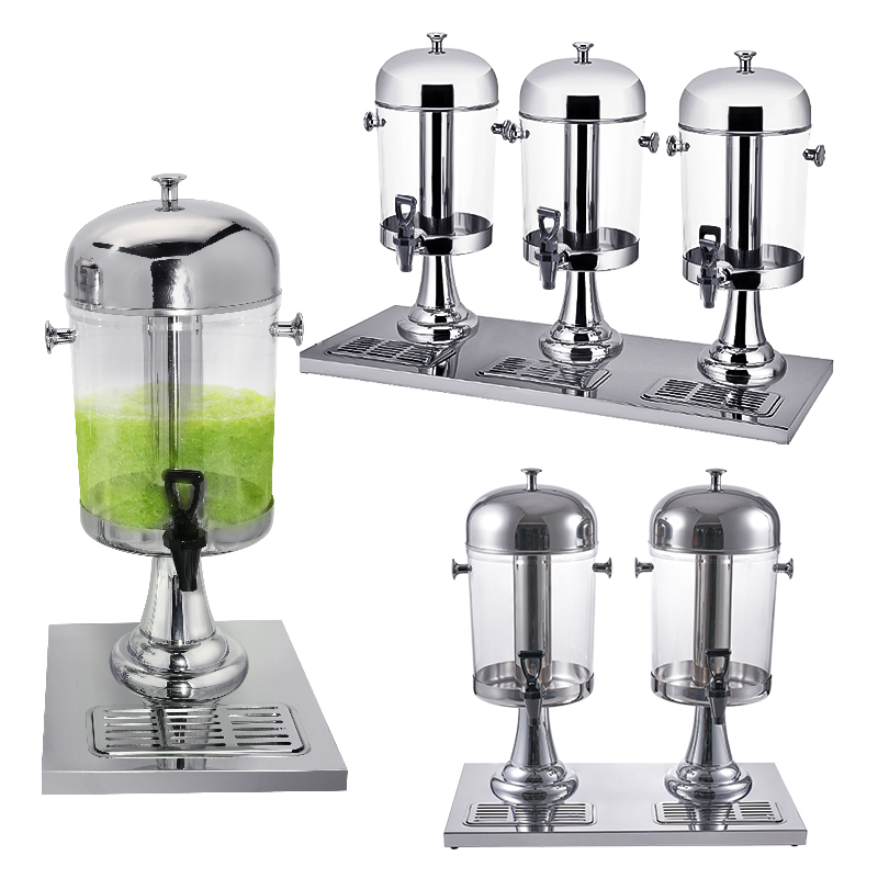 Daosheng Hotel Buffet Juice Dispenser Commercial Single 2 Tanks 3 Tanks Use Plastic Tap Juice Gold Plated Cold Drink Beverage Fruit Juicer Dispenser