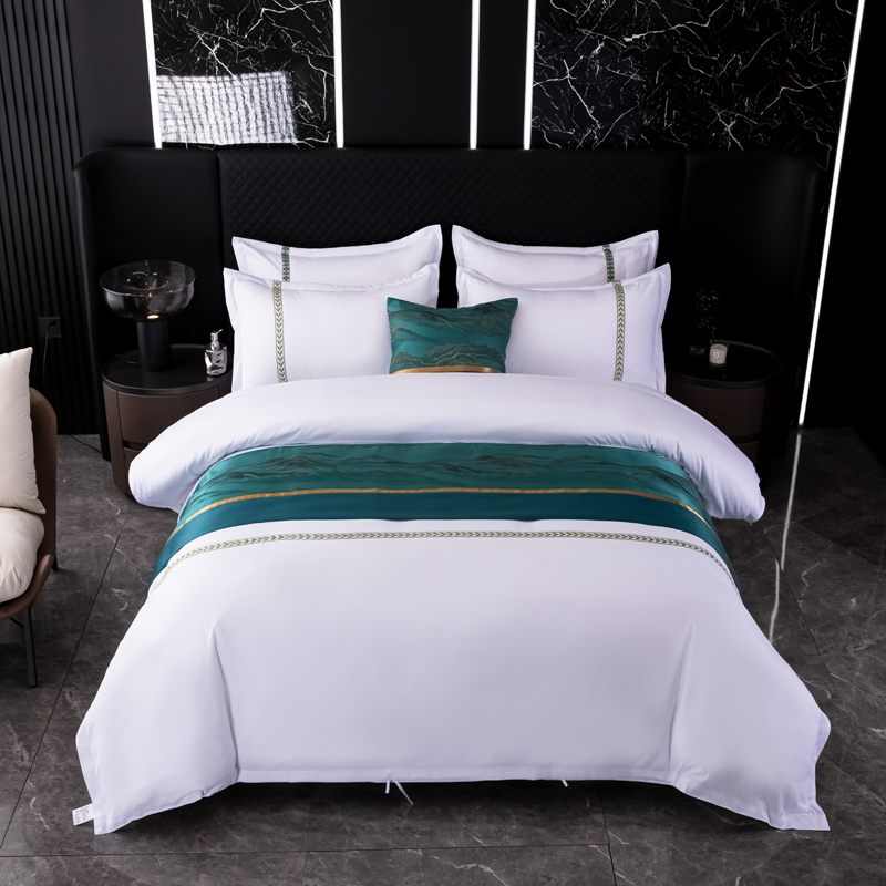 Hotel Cotton Cabric Textile Bedclothes Sabana 3 Piezas Duvettems Set of Bedding