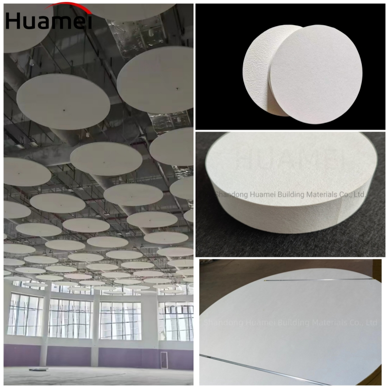 Eco-Friendly Suspended Acoustic Ceiling Panel Fiberglass Circle Cloud Ceiling
