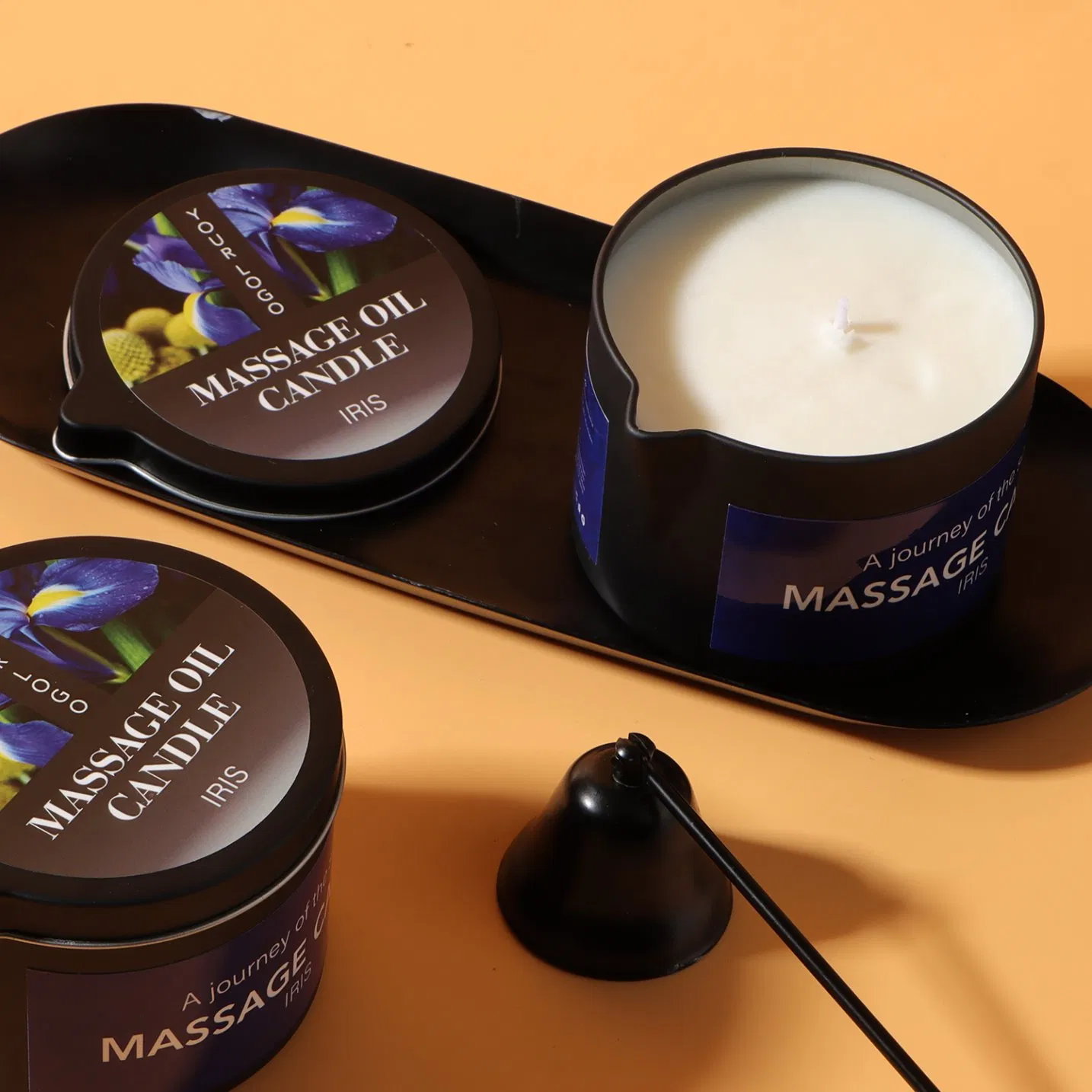 Soybean Wax Warming Massage Candle for Stress Relief Skin Moisturizing